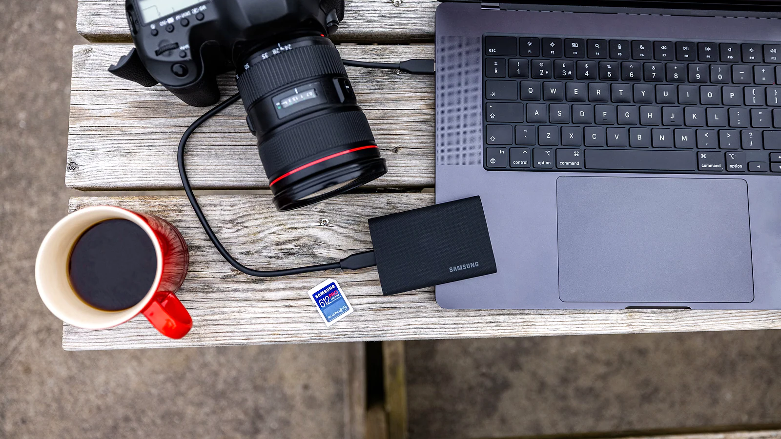 Camera and laptop workspace for removing unwanted photo details